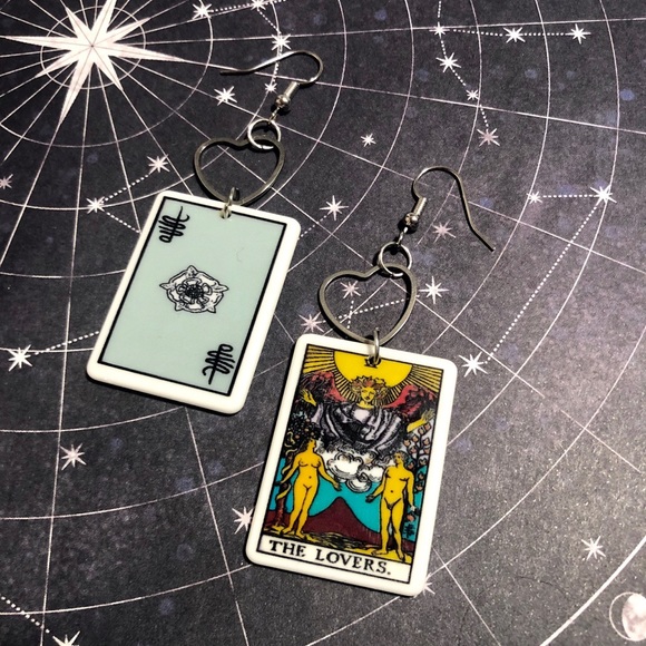 The Lovers Tarot Card Earrings - Picture 3 of 4